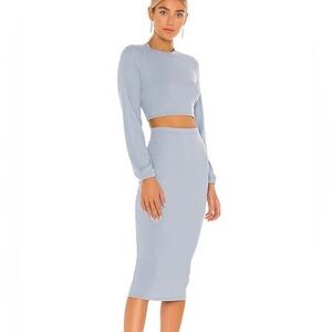 Superdown Lena Ribbed Midi‎ Skirt